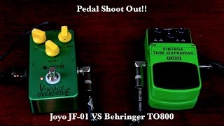Video thumbnail for Pedal Shootout!! Joyo JF01 Vintage Overdrive VS Behringer Vintage Tube Overdrive TO800 by Cryptic Mask Guitar