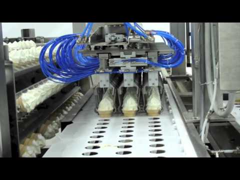 industrial machines for the filling of ice cream cone