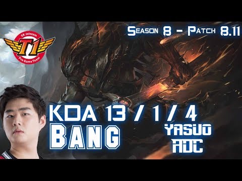 SKT T1 Bang YASUO vs LUCIAN ADC - Patch 8.11 KR Ranked