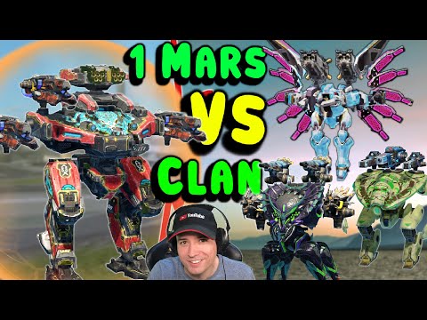 LOL! 1x Mars Vs Clan Squad! War Robots Funny Gameplay WR
