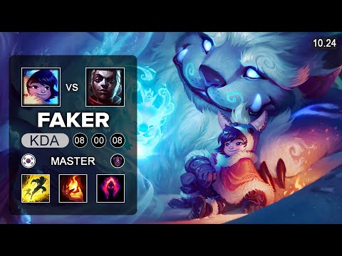 Faker Nunu & Willump Mid vs Ekko - KR Master Patch 10.24
