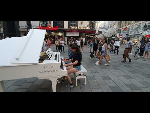 Talented Girl and Street Pianist play Time (Inception) by Hans Zimmer