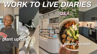 WORK TO LIVE DIARIES | Q&A, plant update, amazon unboxing, healthy recipes