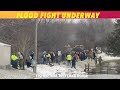 Big Flood Fight Underway In Fisher Minnesota