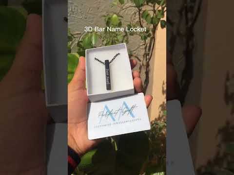 Stainless steel party wear bar locket, adjustable