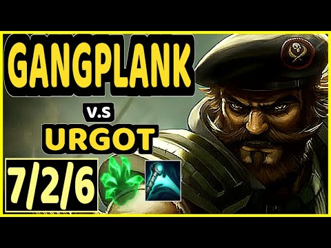 LINDARANG (GANGPLANK) vs URGOT - 7/2/6 KDA TOP CHALLENGER GAMEPLAY - KR