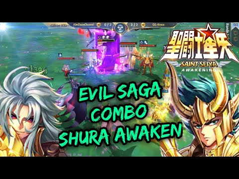 Evil Saga combo Shura Awaken - Test PVP Galactic War Saint Seiya Awakening