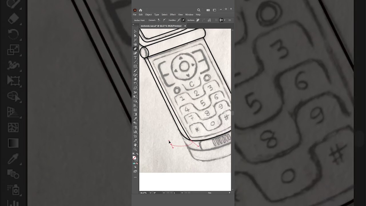 Motorola Razr flat-style vector illustration. #nostalgia  #vector #flat #mobilephone