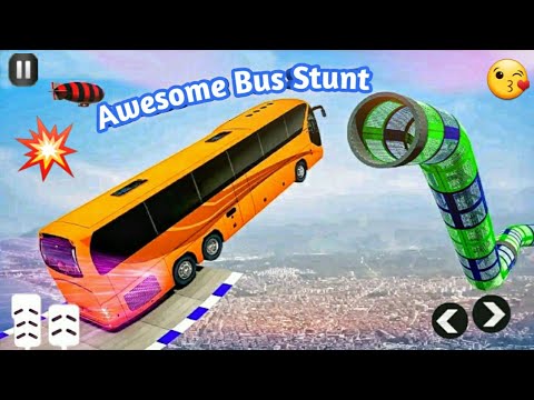 Mega Ramp Crazy Bus Stunt Driving Simulator Android | Morden Coach Bus Driving Android Gameplay 💖💖💖💖