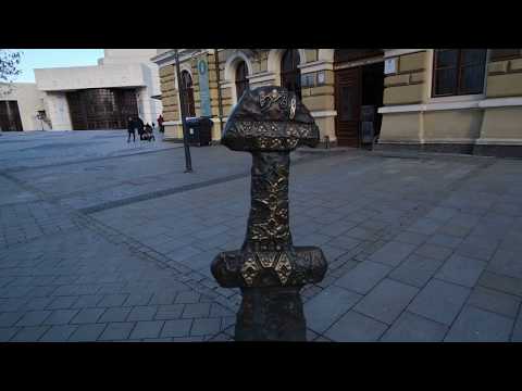 Downtown Nitra. Let's go find Pribin's Sword which is situated right in the city center. Меч Прибина