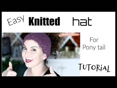 easy Pony tail knitted Hat