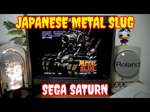 Metal Slug Japan played on a Sega Saturn and a Sony PVM-1351Q