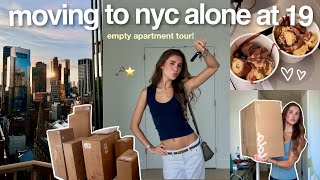 MOVING TO NYC ALONE AT 19 | empty apartment tour, moving into my new apartment, decorating*