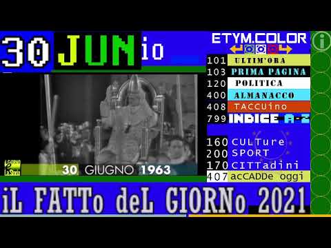 §.1/* inCORONazione di Paolo VI: 30 GIUGNo 2021-1963 (cinquantotto anni fa) Il Fatto storico