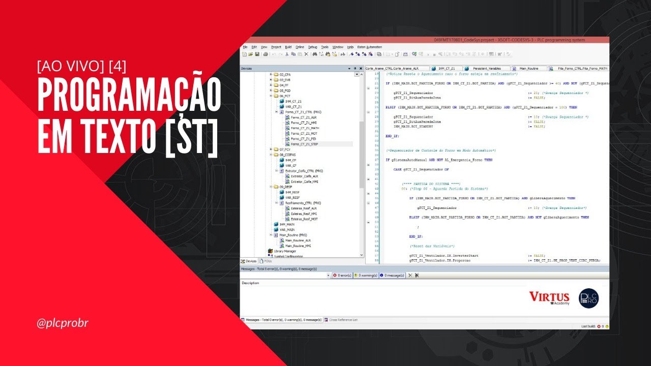[AO VIVO] [4] Programação em Texto Estruturado (ST) IEC61131-3