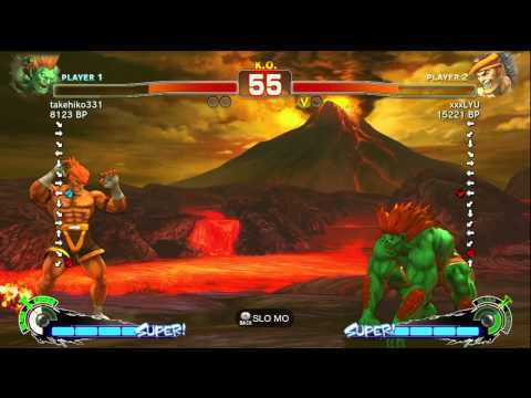 Akimo [Blanka] vs xxxLYU [Adon] SSF4 Japanese Online Ranked Matches -TRUE-HD