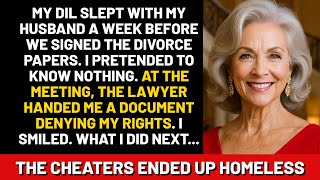 My daughter-in-law slept with my husband a week before we signed the divorce papers. I pretended...