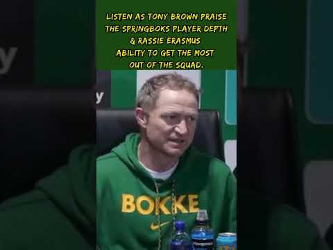 Listen as Tony Brown praise the Springboks Player Depth and Rassie Erasmus.  #springboksrugby