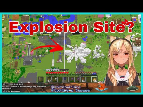 Shiranui Flare Found a Giant Crater In Hololive Server | Minecraft [Hololive/Eng Sub]