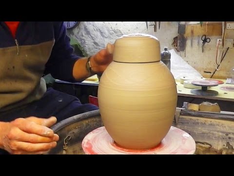 Throwing / Making a Pottery Ginger Jar Pot on the Wheel.