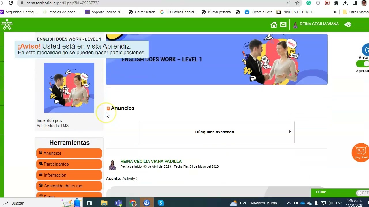 Actividades Guía English does work level 1