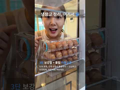 퀴진드마망 자동 오픈 계란 한판 보관함 3단 30구
