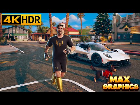 Fortnite 4K Max Graphics Zero Build Gameplay | Lionel Messi Skin