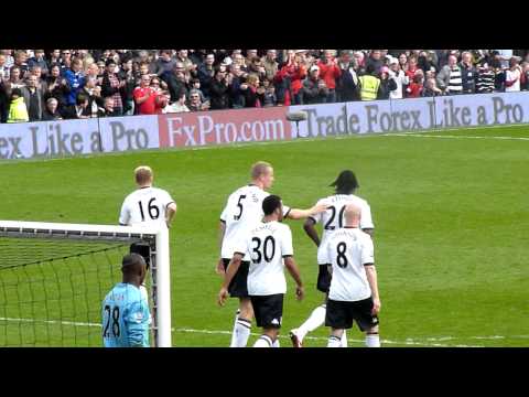 Fulham FC v Blackpool 3rd April 2011 - Dickson Etuhu goal 3-0