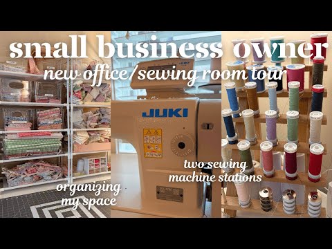 NEW OFFICE TOUR🪡✂️🖇️ how I organize my sewing/office space + links to my favorite organization tools