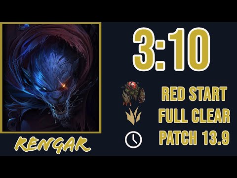 3:10 Rengar Full Clear Red Start | Patch 13.9