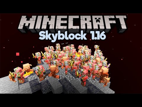 Super Fast Zombie Piglin Farm! ▫ Minecraft 1.16 Skyblock (Tutorial Let's Play) [Part 7]