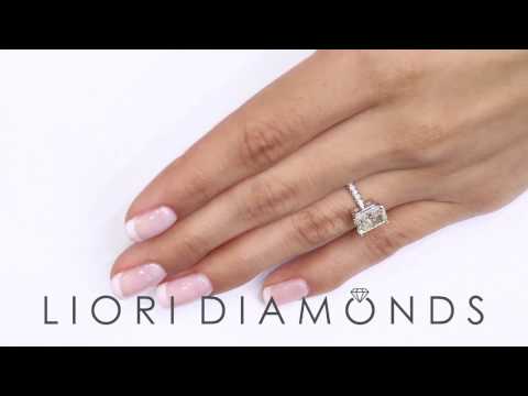 ER-SOLD-221 - 3.25 Carat H-VS2 Radiant Cut Diamond Engagement Eternity Ring 14k White Gold