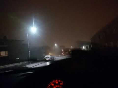 Driving on Crag Road Shipley in the snow