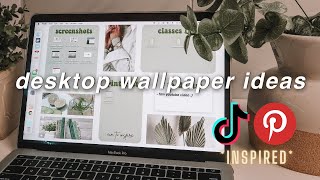 LAPTOP DESKTOP WALLPAPER IDEAS| tiktok, macbook customization, background, aesthetic, canva tutorial