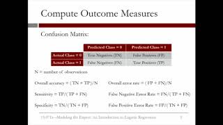 3.2.12 Introduction to Logistical Regression - Video 7: Interpreting the Model