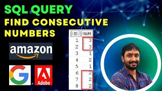 SQL Query to find consecutive numbers