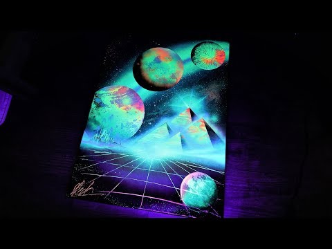 Shimmering Pyramids SPRAY PAINT ART - by Skech