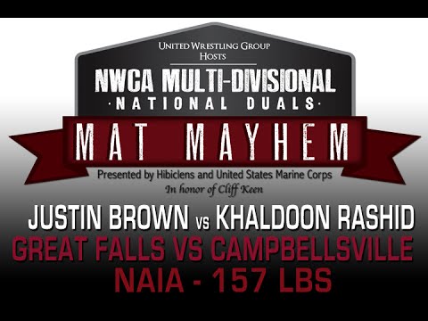157 Justin Brown v Khaldoon Rashid - 2015 NWCA Multi-Divisional Duals - NAIA 3rd Place Dual