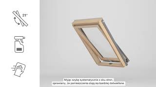 Okno dachowe 66x118 drewniane TRIO PINE + niezbędny kołnierz uszczelniający TFX - zestaw promocyjny TRANSPORT GRATIS (Zdjęcie 2)