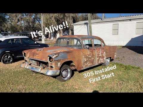 1955 Chevy 210, 305 Small Block Install. Will ￼it Run? #55chevy #automobile #epic