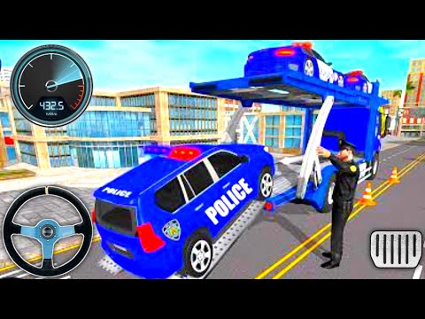 US Police Car Cargo Transport Simulator - Truck Transporter Trailer Driver 3D - Android Gameplay #3