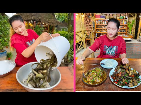 Pregnant chef cook Cat Fish and Braised Fish with Country Style - Cooking with Sros