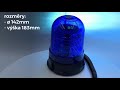 Modrý LED maják 12/24V - 24x 3W LED / magnet / ECE R10 (ø140x200mm) - Video Youtube