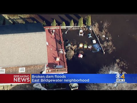 East Bridgewater yards flooded after dam breaks in Halifax