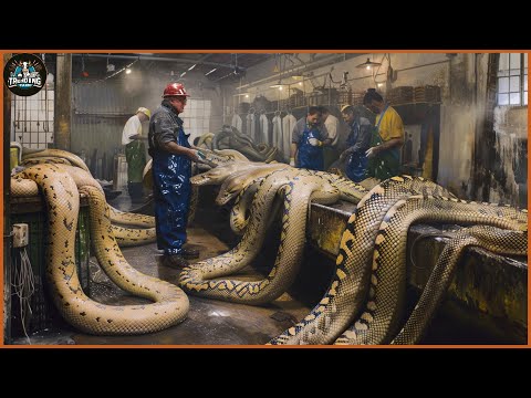 How A Farmer Makes 2 Million Dollars From Python Skin - Snake Farm | Processing Factory