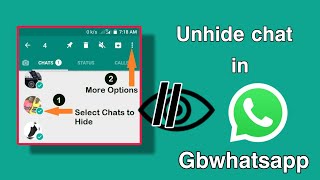 how to hide unhide chat in gbwhatsapp ||