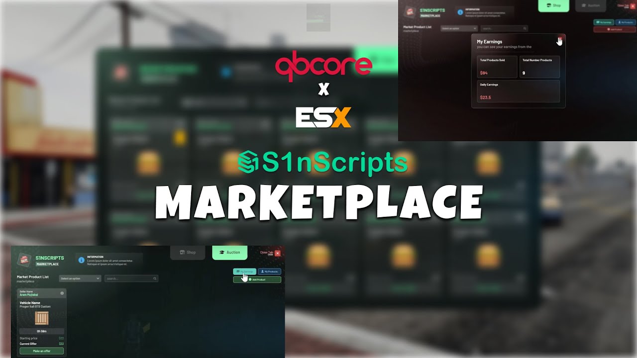[QBCore/ESX] Amazing Marketplace (Blackmarket, auctions, make sales...) thumbnail 2