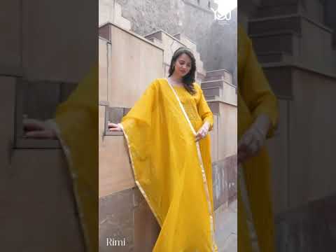 Wanna Rimi Faux Georgette Wholesale Nyra Kurti With Pant &amp; Dupatta Catalog – product video thumbnail
