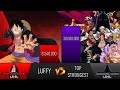 LUFFY VS TOP STRONGEST ONE PIECE CHARACTERS POWER LEVELS ONE PIECE