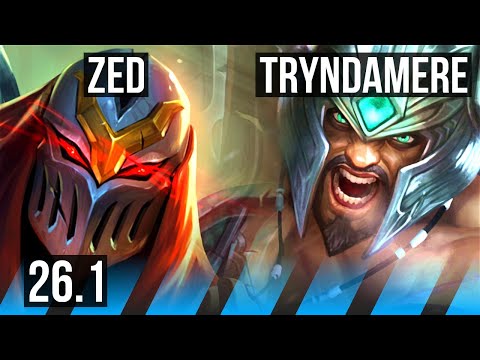 ZED vs TRYNDAMERE (MID) | 7k gold comeback, 45K damage | EUNE Challenger | 26.1